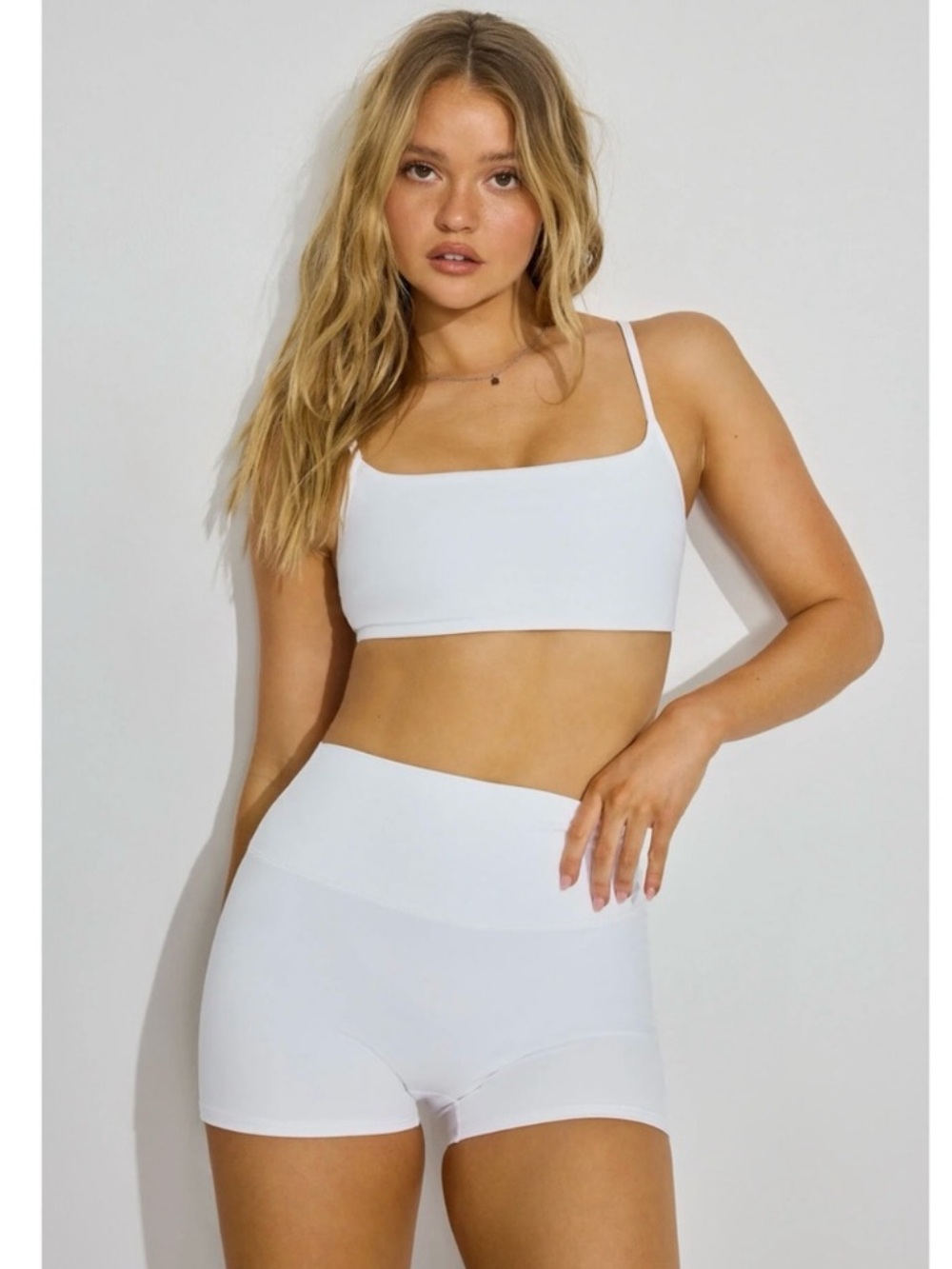 Pristine Garage Soft Spandex Active Workout White Booty Shorts Size: P/S Small